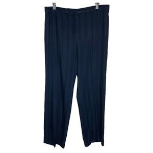 Armani Collezioni Black Stripe Textured Black Wide Leg Pants Size 8